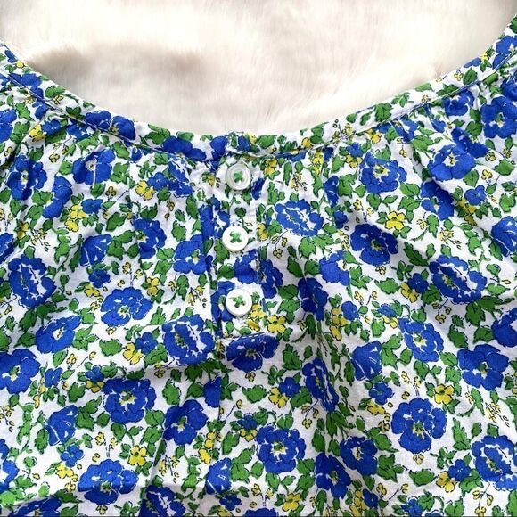 Johnnie B Mini Boden Sleeveless Floral Top Blue Green White M - Picture 9 of 9
